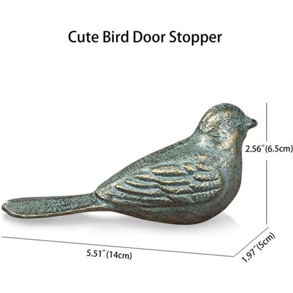 Cast IronDoor Stop Decorative Door Stopper for Bottom of Door,Cute Bird Doorstop - Picture 2 of 6